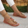 Fashion Shoes for Women 2024 Hot Sale Pinch Toe Women Sandals Summer Rome Flower Decoration Solid Solft Sole Light Casual Beach Sandals