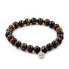 Stones and Minerals. 8mm Multicolor Tiger Eye Bead Bracelet. Made In France.