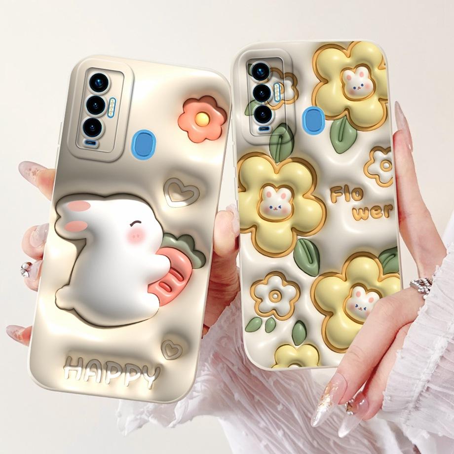Funda For Tecno Camon 18 18i 18P 18 Primer CH7 CH6 Case Capa Soft Matte Silicone Bumper Cartoon Animal Painting Back Cover
