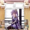 Комплект постельного белья Gaming Genshin Impact Eula Anime 3D для мальчиков и подростков, комплект пододеяльников, мягкое постельное белье, размер Queen King Single, декор для спальни