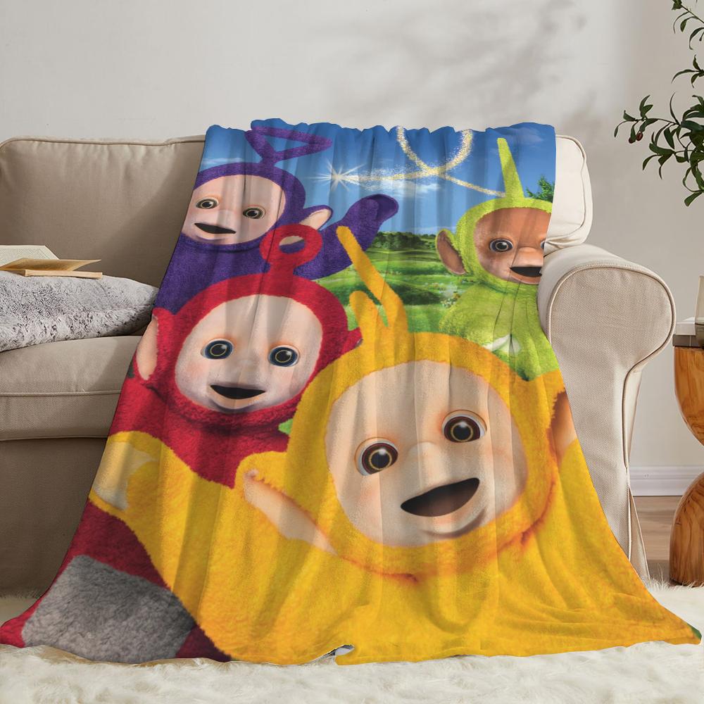 Teletubbies Knee Blanket Throw Sofa Blankets Characters Thermal Blankets for Bed Blanket 150cm X 200cm Home and Decoration Nap &