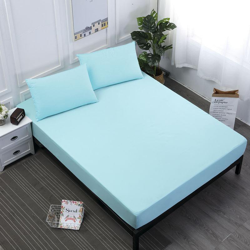 Однотонная хлопковая простыня на наматраснике, многоразмерный чехол для защиты от пыли, клещей и бактерий, постельное белье, без наволочек