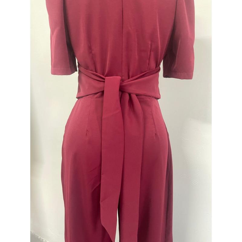 Женский летний темпераментный повседневный комбинезон с широкими штанинами и v-образным вырезом с высокой талией и короткими рукавами