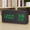 Деревянные цифровые часы-будильник, часы с температурой и влажностью, деревянные часы, треугольные электронные часы, деревянные часы