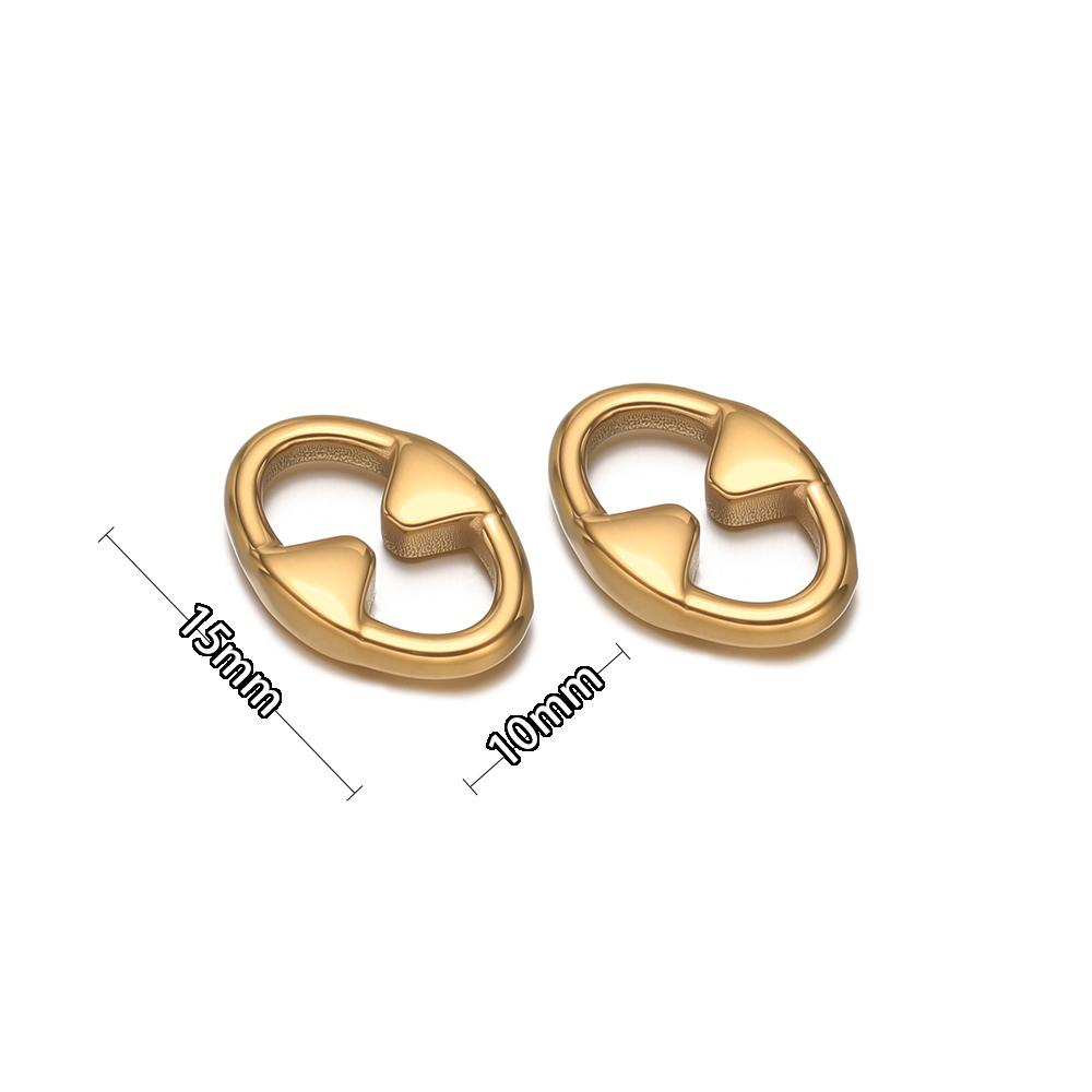 20pcs 304 Stainless Steel Oval Q Shaped Charms Connectors for DIY Jewelry Findings Necklace Pendant Earrings Making Accessories