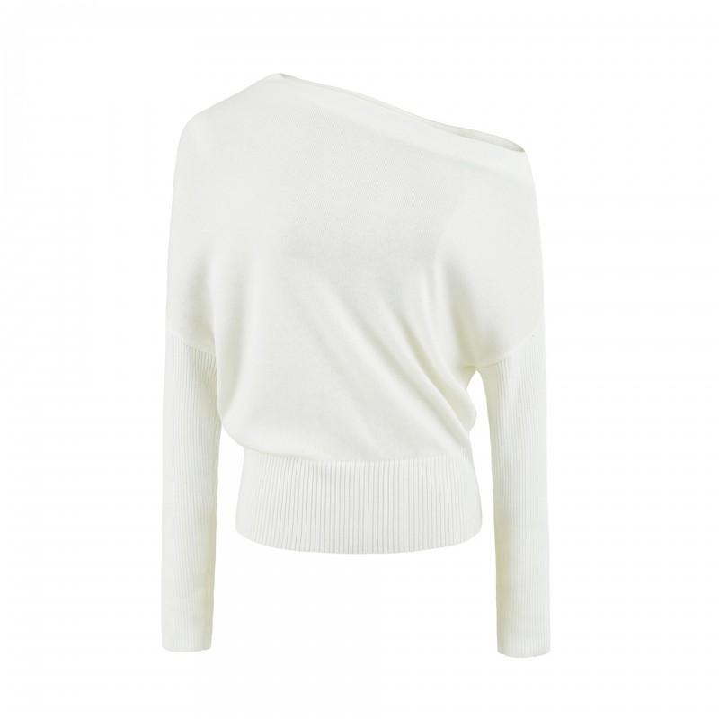 Womens Off Shoulder Knit Sweater 2026 Fall Relaxed Slim Fit Long Sleeve Top