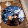 Dragon Taming Adventure Round Rug for Livingroom,Bedroom, Palyroom, Chair Rug, Area rug, Circle Carpet, Large Size Decor Fan Christmas gift
