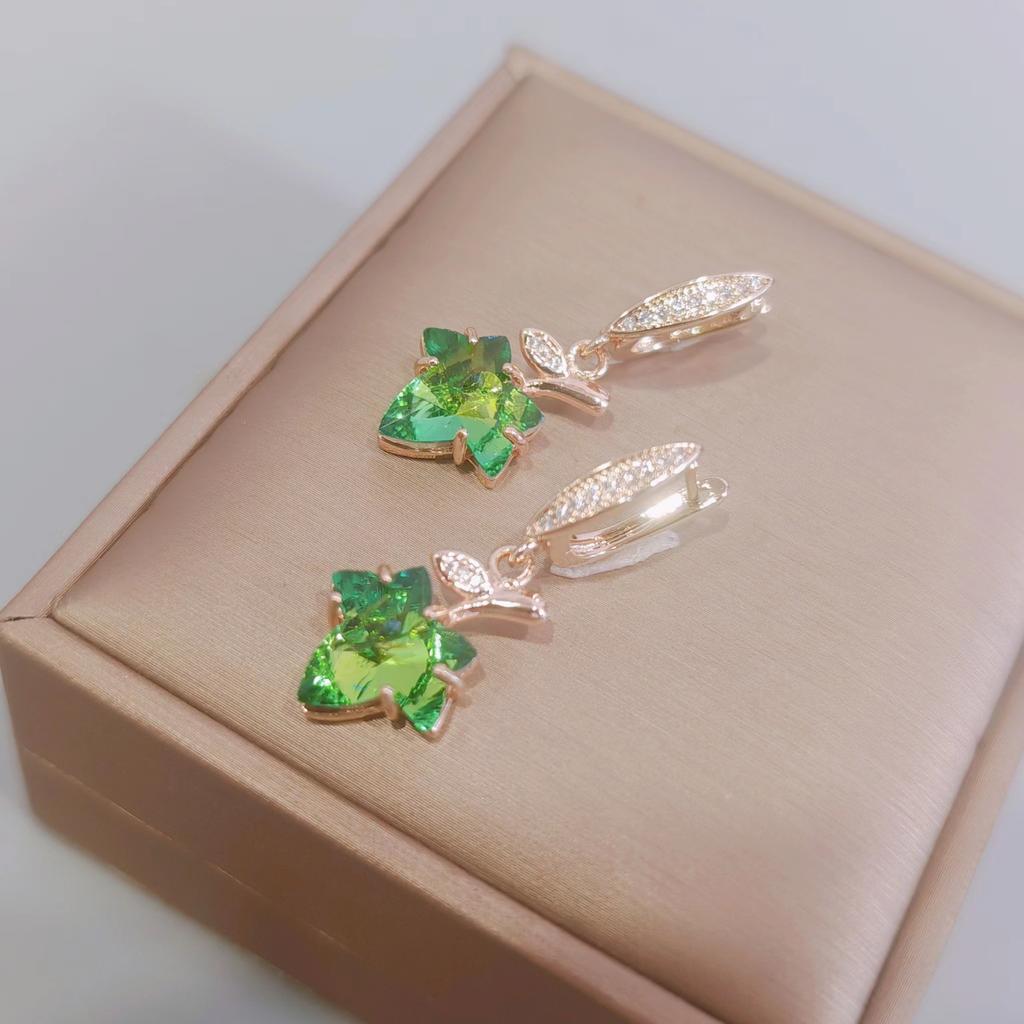 Серьги-капли с хрустальными листьями для женщин, модные ювелирные аксессуары золотого цвета для вечеринок