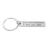 Double Sided Mirror Polishing Drive Safe Keychain Letter Keychain  Anniversary