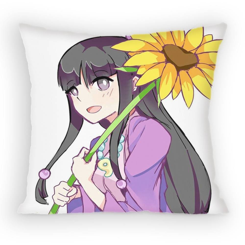 Ace Attorney Maya Fey Pillow Case Anti-Dustmite Pillowcase Invisible Zipper Silky Short Plush Sofa Cushion Cover