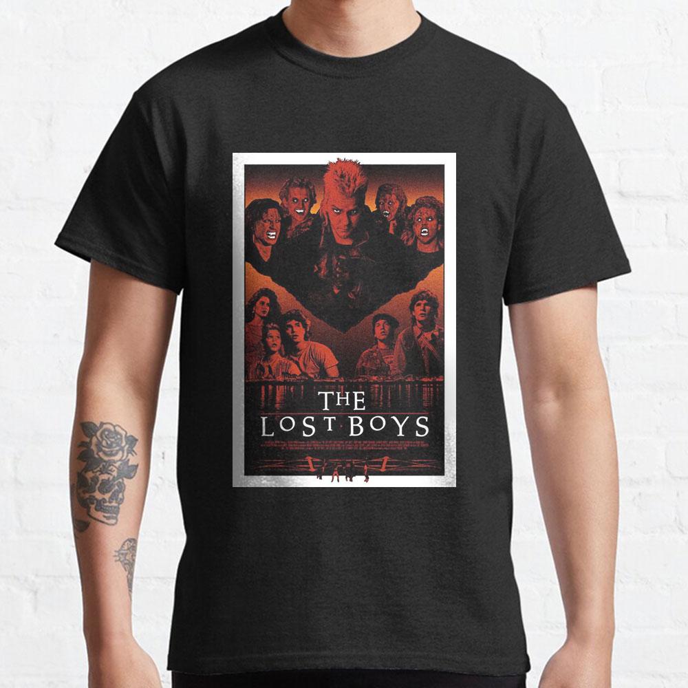 Страшные The Lost Boys David Вампир графические футболки Санта Карла Хэллоуинские топы Хоррор Фильм с принтом футболка большого размера Мужская одежда