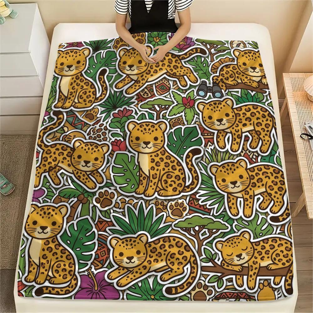 Cute animal panda dolphin Print Flannel Blanket High quality Comfortable for All Seasons Home Decor Warmth and Comfort Perfect for Christmas Gifts