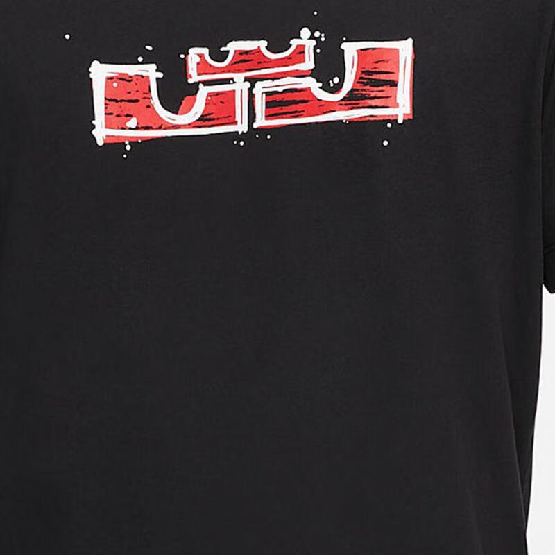 Nike Dri-Fit Lebron Баскетбольная футболка с принтом льва и короной с ручной росписью, мужские топы с короткими рукавами, черные DR1292-010