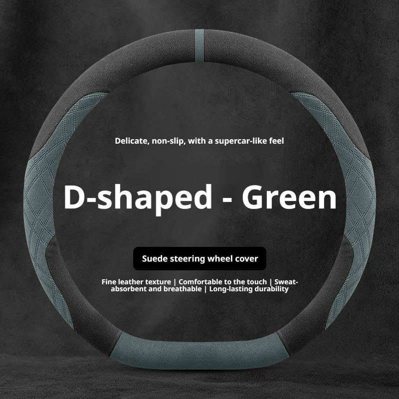 Luxury Suede Steering Wheel Cover Two Tone Sport Comfort Grip 37-38cm For VW Tiguan T-Roc Touareg ID.4 Polo Golf Car Accessories