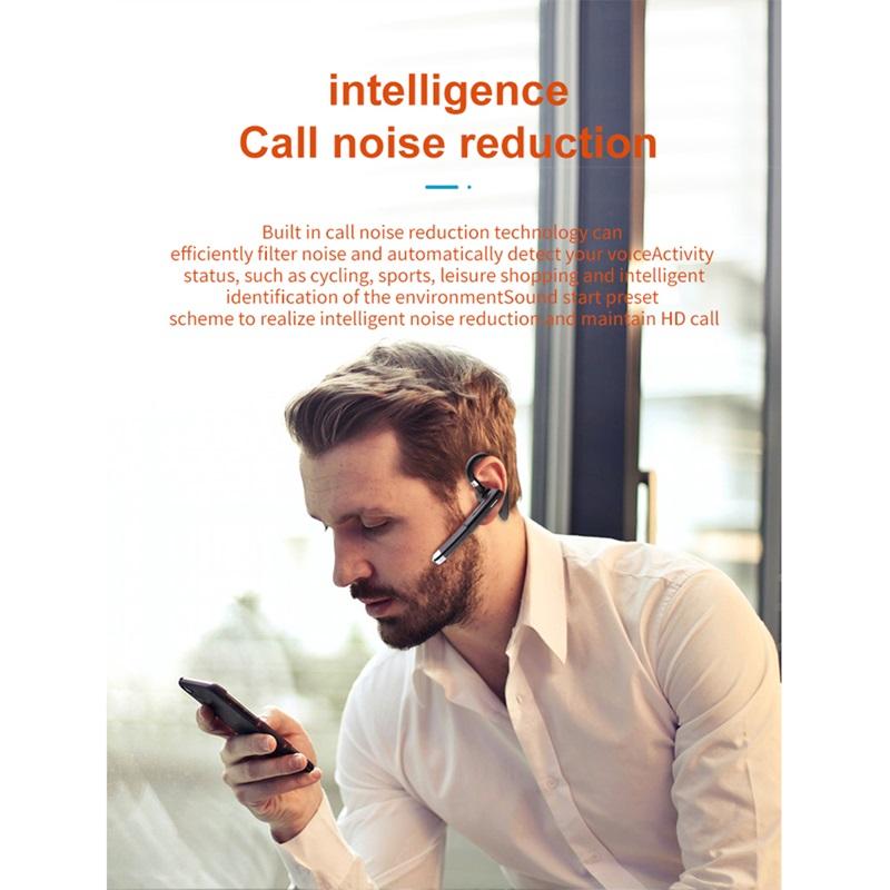New YYK520 Wireless Headset Business Ear-mounted Bluetooth V5.1 Hands-free Call Noise Reduction Headphones with Charging Case