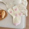 Female Autumn and Winter Thickened Warm Lovely Pink Moon Floor Sleep Tube Cotton Socks