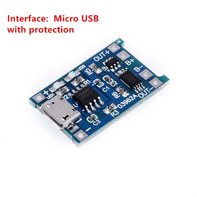 Mini Micro Type-c USB 5V 1A 18650 TP4056 Литиевые батареи Модуль зарядного устройства Зарядная плата с защитой Двойные функции 1A Li-ion
