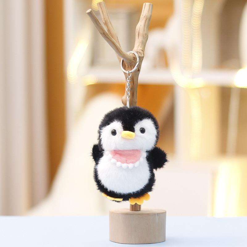 Penguin Figurine Bellyband Bag Animal Ornament Keychain Plush Gift Pp Cotton