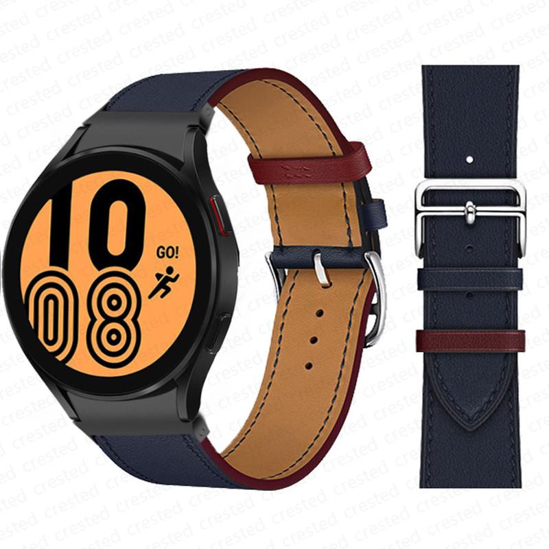 20mm Band For Samsung Galaxy Watch 6 4 classic/5 Pro 44mm 40mm 47mm 43mm 45 No Gaps Leather Bracelet Correa Galaxy Watch 6 Strap
