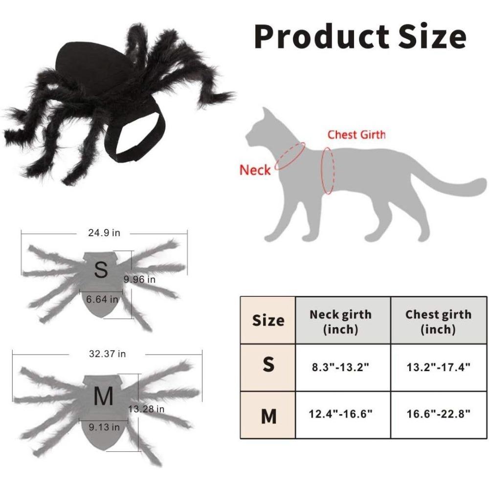 Halloween Dog Cat Clothes Dressing Pet Spider Costume Party Holiday Cosplay Props Funny Outfit for Small Medium Dog Cat Costumes