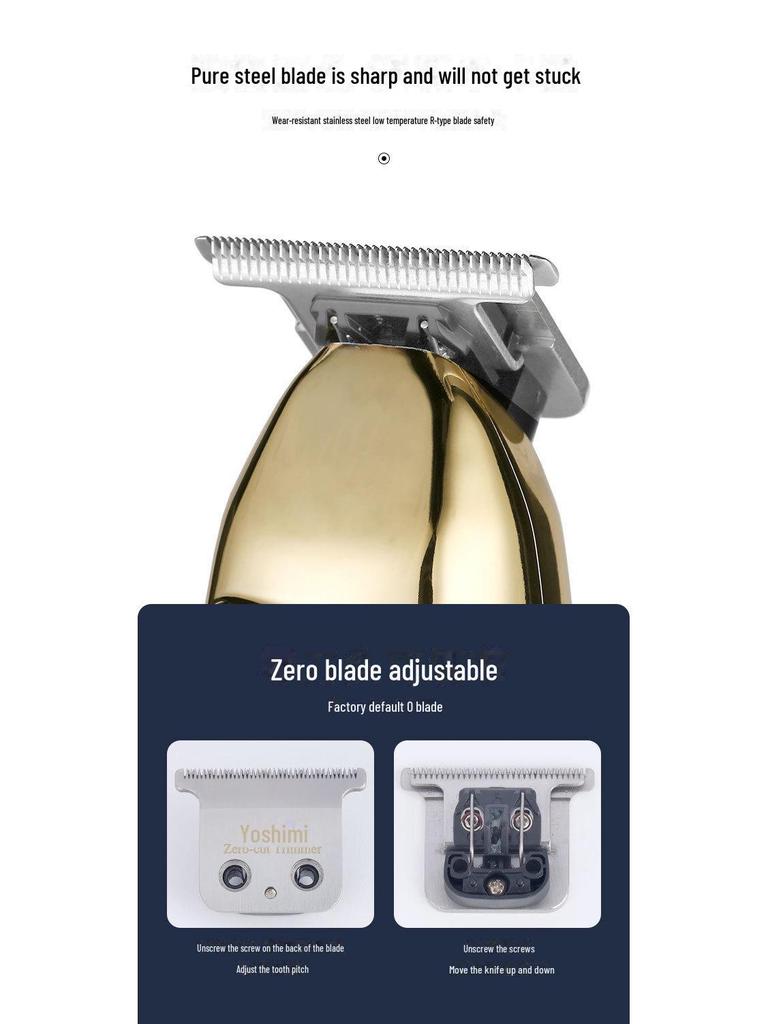 USB Rechargeable LCD Hair Clipper with Metal Body & Ceramic Blade