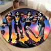 1Pc Kiss Band Rock Legends Print Round Rug Nonslip Floor Mat For Living Room Bedroom Bathroom Holiday Home Decoration