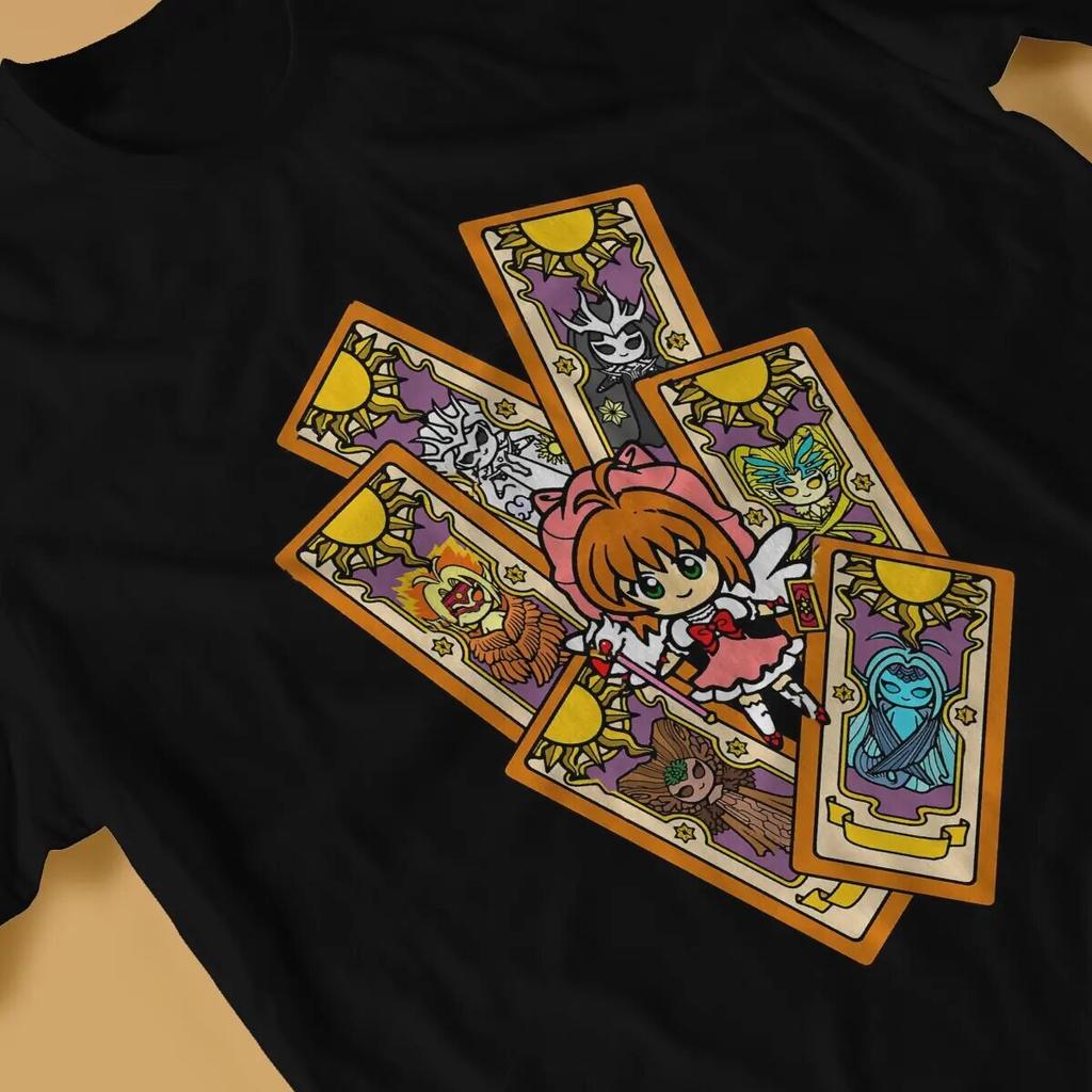Футболка унисекс с японским волшебным аниме Cardcaptor Sakura, хлопковая одежда, забавные футболки с короткими рукавами и круглым вырезом, подарок на день рождения, футболка
