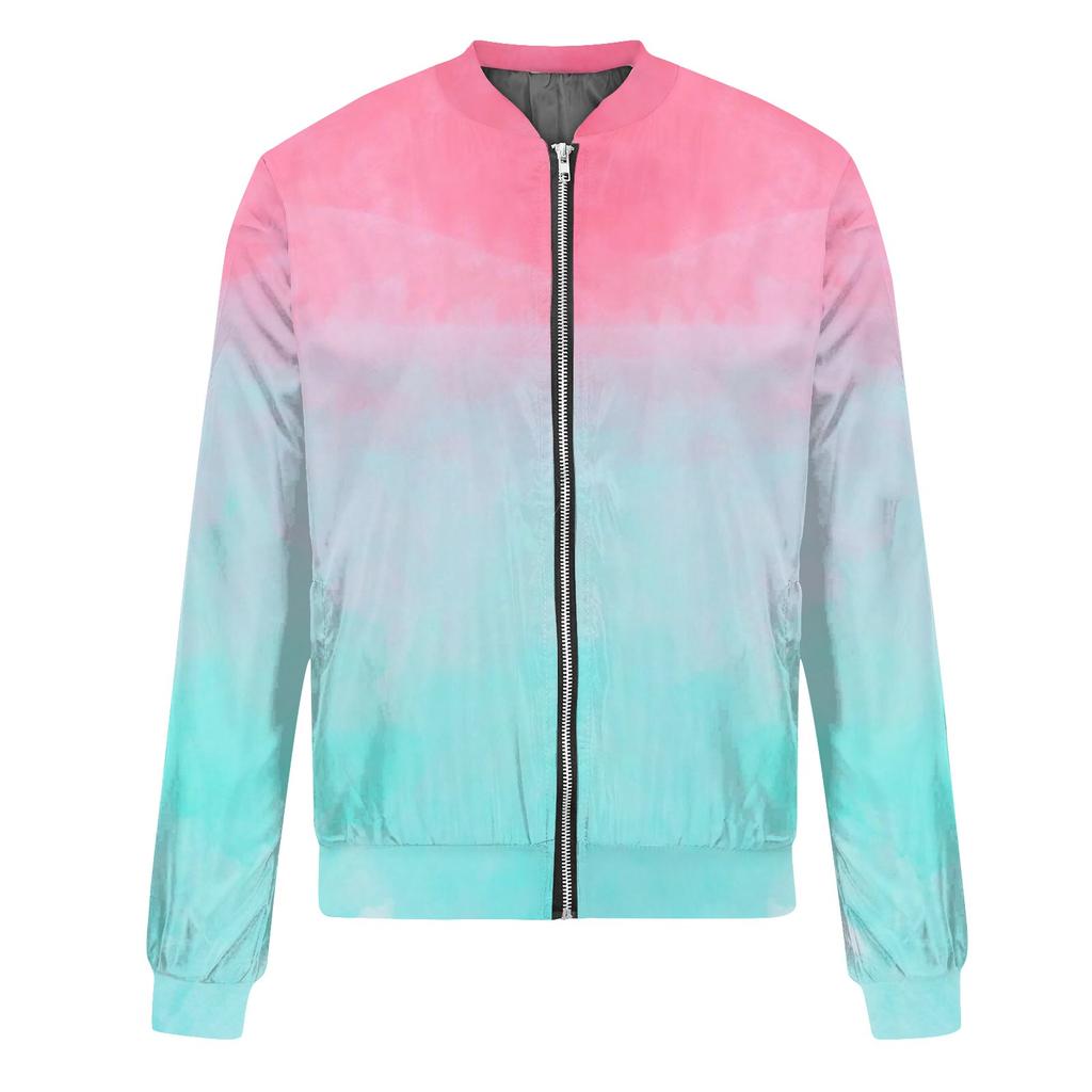 Куртки для женщин, легкие укороченные куртки с длинным рукавом на молнии, модная верхняя одежда с принтом, повседневные стеганые куртки с карманами