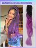 24 Inch Synthetic Ombre Braided Hair for Women DIY Color Braids