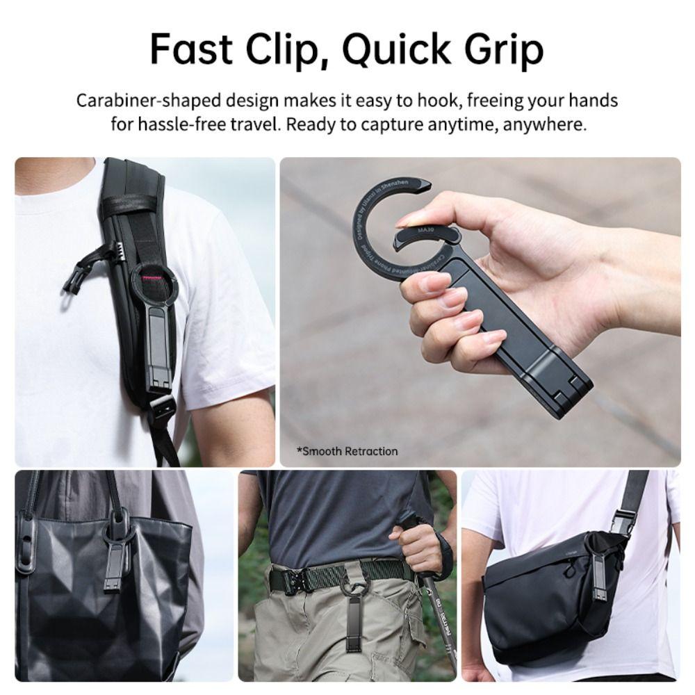Carabiner-Mounted Magnetic Phone Holder Angle Adjustable Bracket Phone Handle Livestreaming