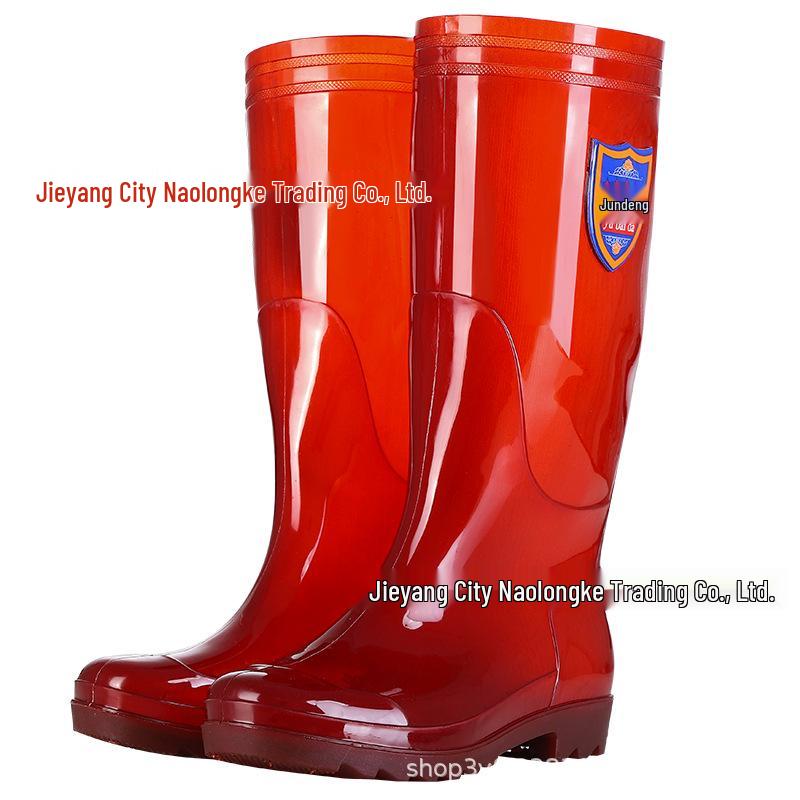 Мужские высокие резиновые дождевые ботинки песочного цвета, быстросохнущие - Водонепроницаемые, Нескользящие, Без сетки