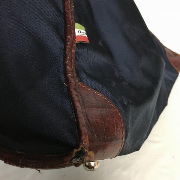 2-сторонний! Orobianco Портфель Сумка Бостон Документ Деловая сумка Темно-синий В комплекте ремень(ИСПОЛЬЗОВАЛ)