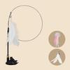 Cat Wand Feather Toy Interactive Cat Feather String Teaser with Suction Cup