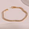 Minimalist Geometric Chain Bracelet Women Copper Base 14K Gold Plated Zirconia Adjustable 17cm Fashion Daily Wear