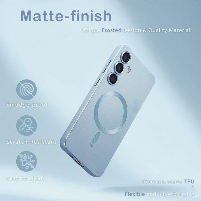 Coque de Protection - BOOLING - pour Samsung Galaxy A17 4G/5G - Silicone Slim avec Cercle Magnétique Bleu