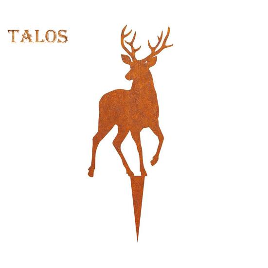 4Pcs/Set Christmas Tree Garden Stake Weather-proof Heavy Duty Outdoor Patio Yard Lawn Metal Elk Silhouette Sign Spike Stick Decoration Ornament