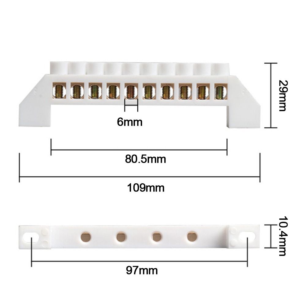 Многополюсная клеммная колодка заземления Латунь Латунь Соединительная шина Шкаф распределения электроэнергии