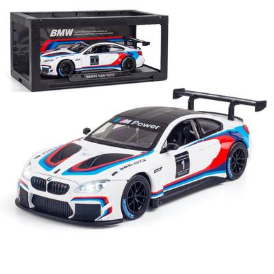 Масштаб 1/24 M6 GT3, литая под давлением модель автомобиля, игрушечный автомобиль с откатным механизмом, звуком и светом для детей, коллекция подарков для мальчиков и девочек