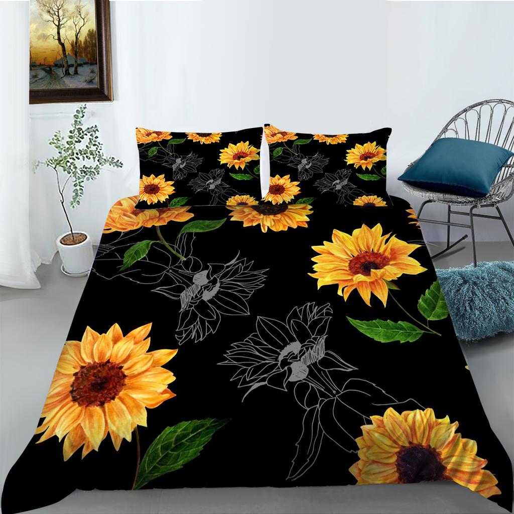 3D Digital Printed Bedding, Flower Pattern, Down Duvet Cover Set, Bedroom Down Duvet Cover, Pillowcase, Single/double Bed, Full Size Home Decoration