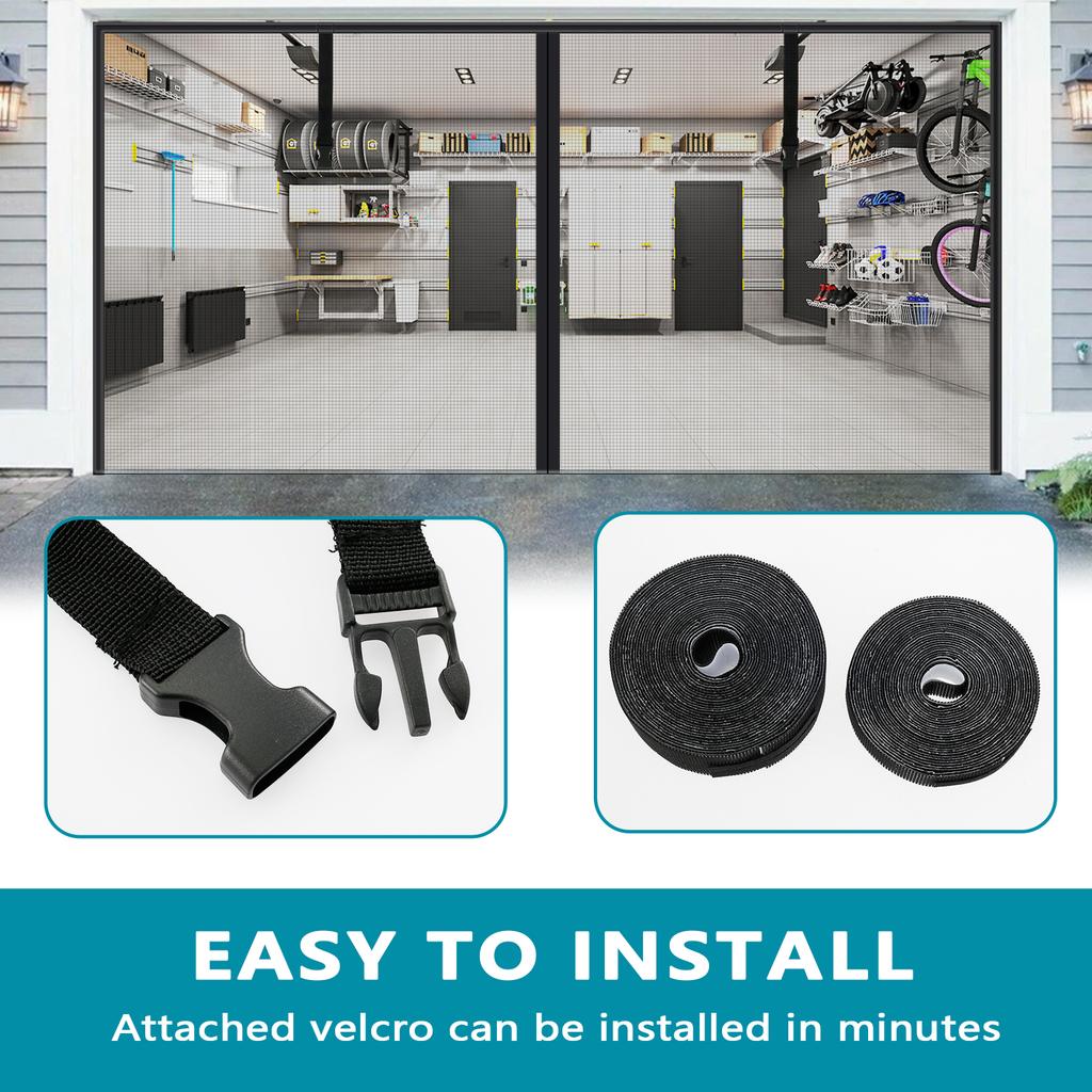 Магнитная дверная сетка Летняя магнитная шторка-сетка 16X7 футов Магнитные гаражные экранные двери Москитная сетка на заказ для патио балкона