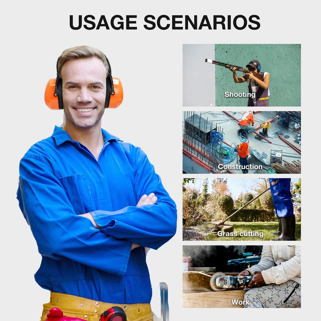 Foldable Noise Hearing Protection Hearing Protection Earplugs for and Loud Events [LYSIAN] Earmuffs, Shooting, Workplaces,