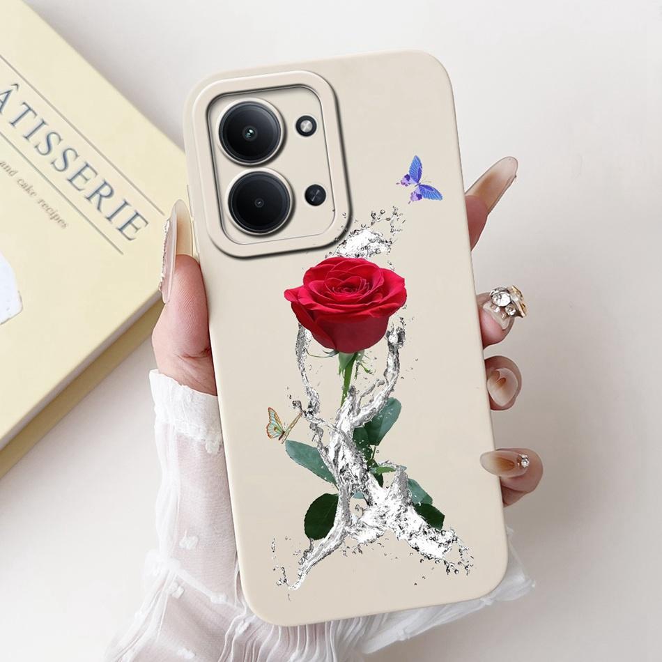 Для Xiaomi Poco C85 4G Красивый Чехол для Телефона с Рисунком Розы и Бантом Для Poco C85 C 85 4G Ударопрочные Мягкие Силиконовые Чехлы