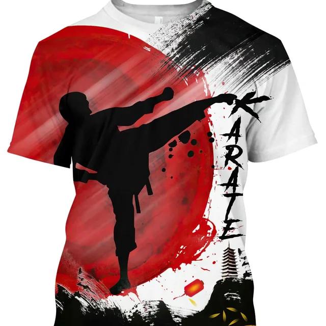 Japan Training T-shirt Men's 3d Karate Printed Tee Tops Oversized Short-sleeved Sportswear Men Quick-drying T Shirt