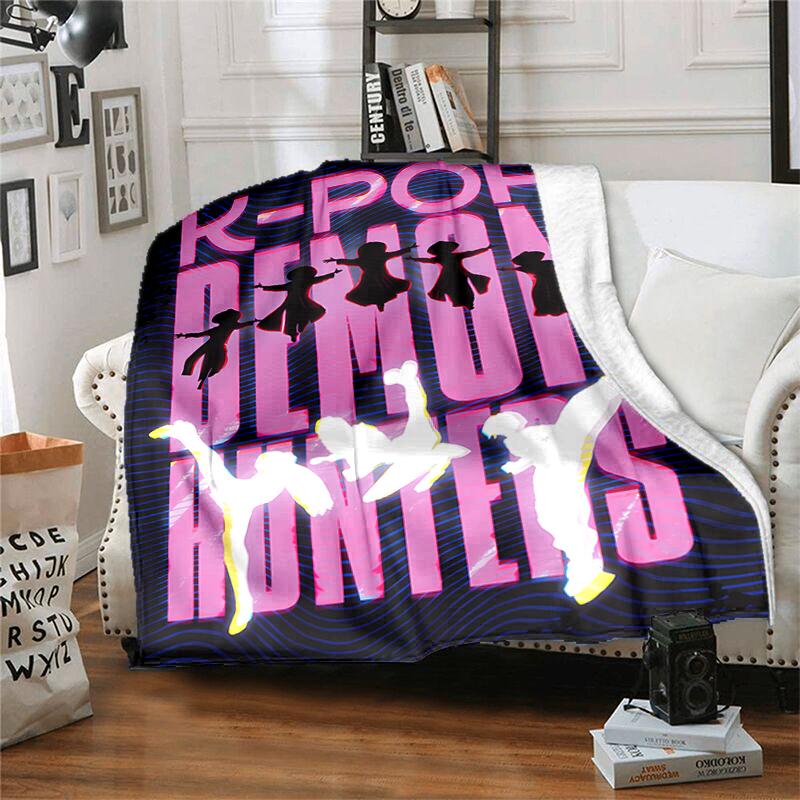 1pc Blanket Kpop Hunter10 Print Design, Lightweight Blanket for Sofa, Bed- Soft &Warm, Gift for All Seasons like Christmas, Halloween