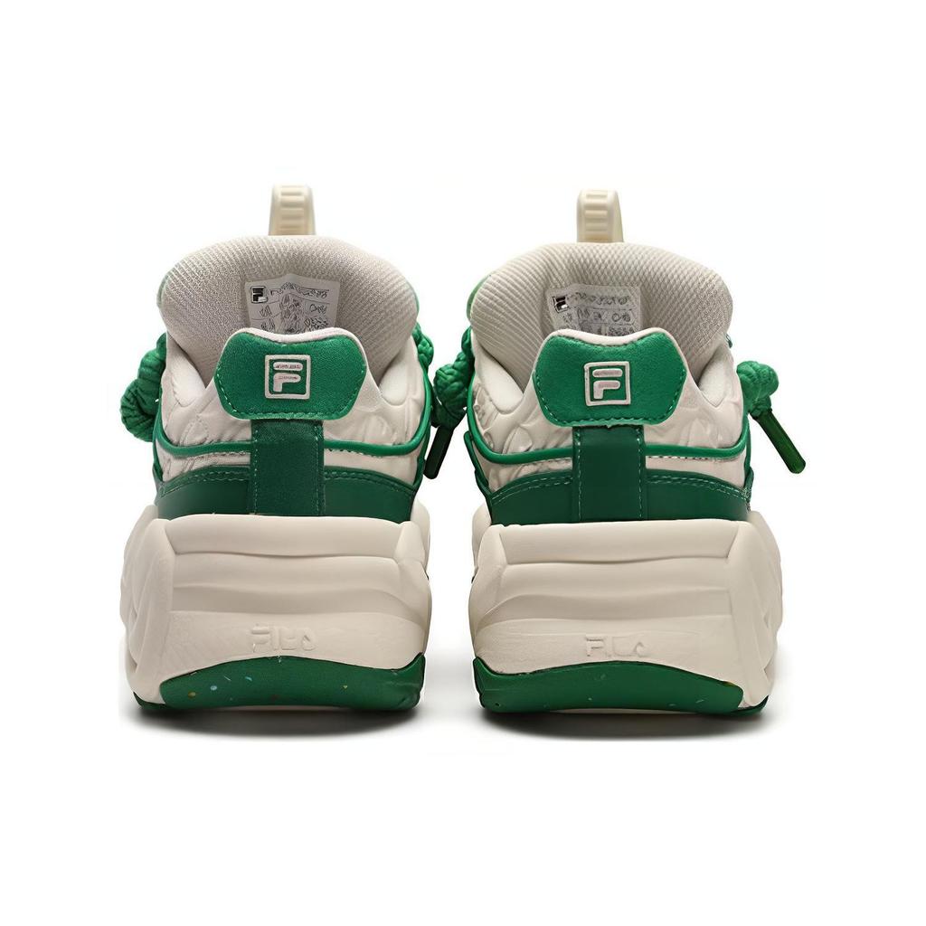 Fila Brook Synthetic Leather Round Toe Lace-Up Low-Top Sneakers Women Sneakers Green F12W341202FWF