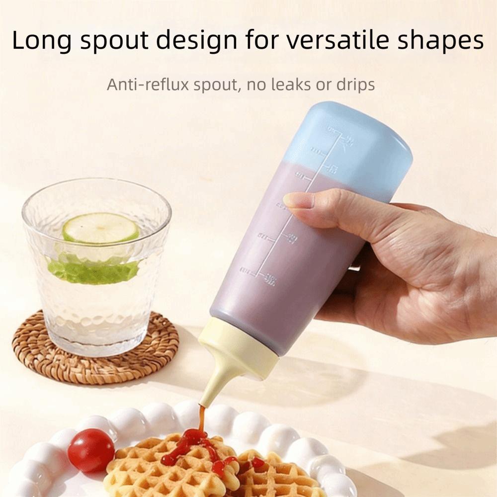 Transparent Sauce Dispenser Leakproof Design Condiment Storage Jar Silicone Split Bottle Olive Oil