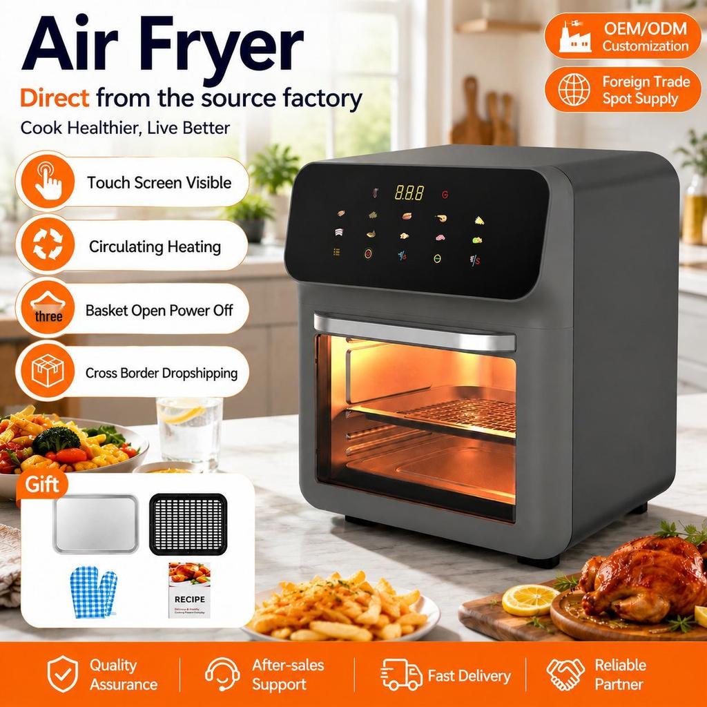 Smart Touch Air Fryer: Multi-functional Large Capacity Electric Oven with Visible Screen