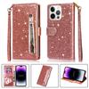 Wallet Fashion Glitter Card Slots Flip Soft Silicone Card Slots Leather Case For iPhone Samsung Galaxy Xiaomi Redmi Huawei Google OnePlus Case