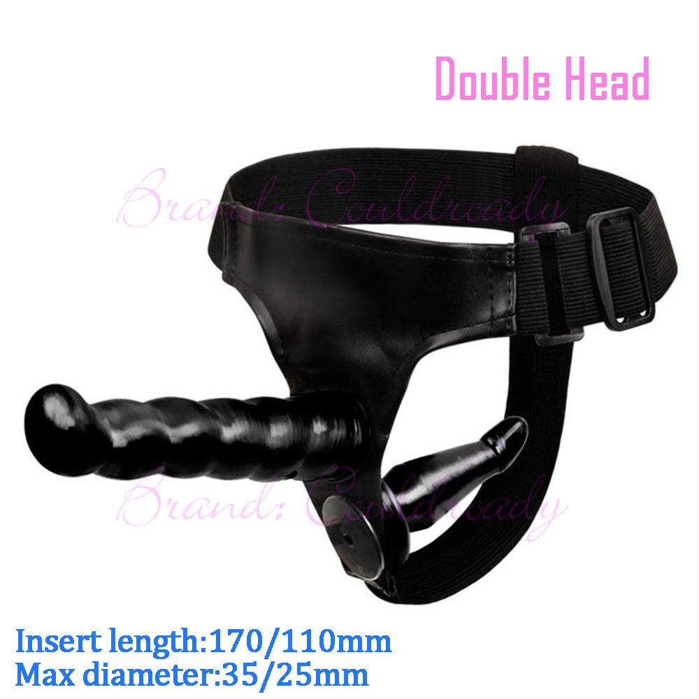 Double Penis Dual Ended Strapon Ultra Elastic Harness Belt Strap On Dildo Adult Sex Toys for Woman Couples Anal Soft Dildos
