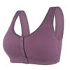 Front Buckle Shaped Cup Large Size Middle-aged and Elderly Underwear Women's Printed Without Steel Ring Wide Shoulder Strap Vest Style Bra